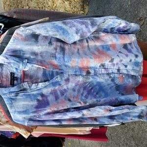 J Crew Tie Dye Long Sleeve Button Up LT